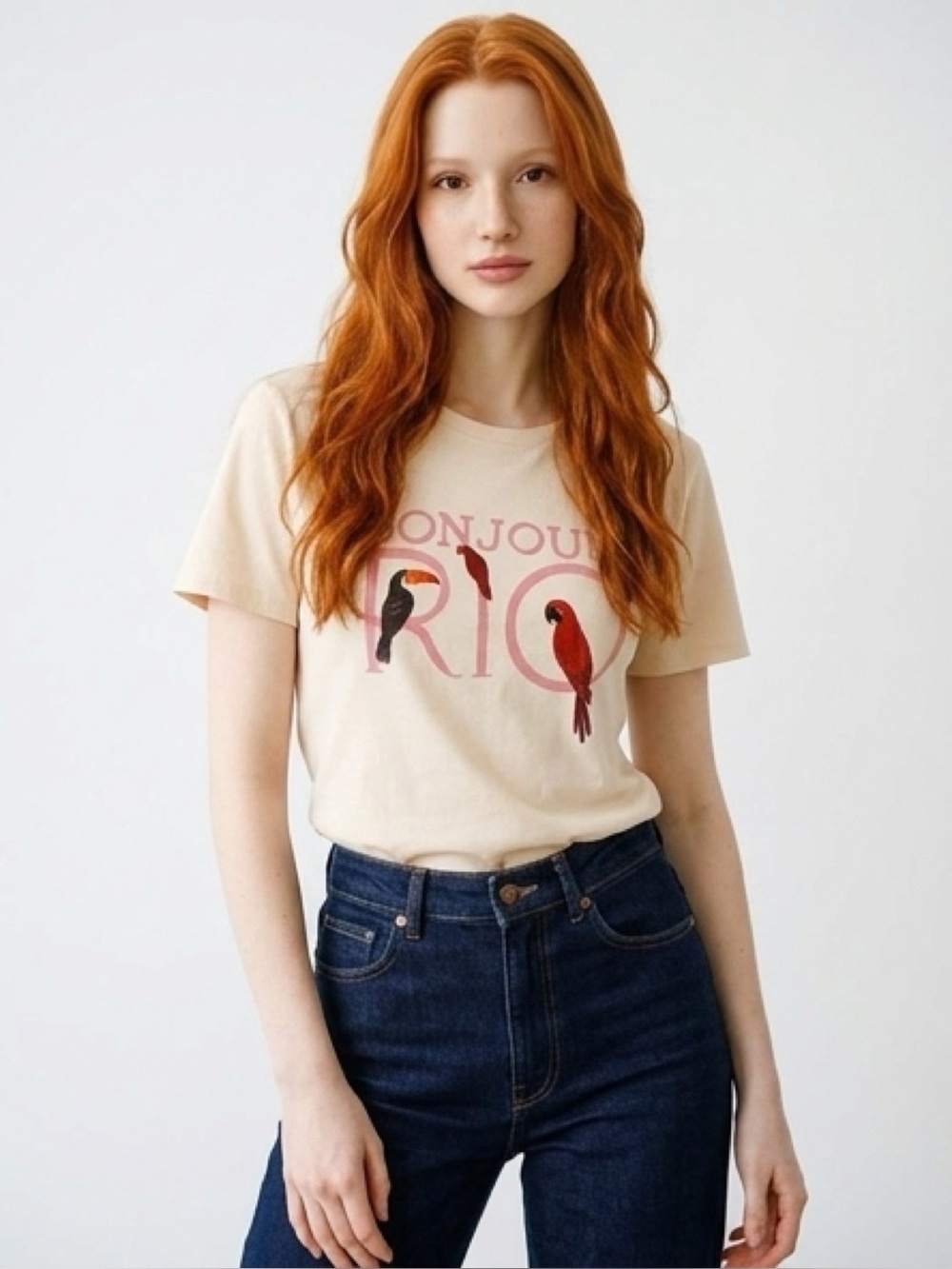 Sezane Farm Rio T Shirt colab bonjour size small sold out limited edition